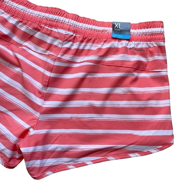 Columbia Women’s Bogata Bay Stretch UPF 50 Print Shorts Size XL Coral Stripe - Picture 7 of 9